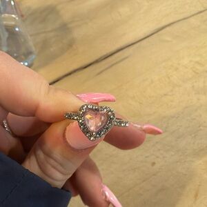 Silver and Pink Pandora Ring